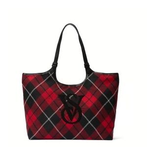 Victoria's Secret Red and Black Checkered Tote